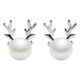 thumbnail image 1 of Pendientes de ciervo con perlas de agua dulce para mujer, de plata S925, regalo sencillo para vacaciones de Navidad Rojo Verde, 1 of 5