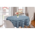 thumbnail image 1 of Abstract Round Tablecloth, Ornamental Floral Pattern Antique Damask Flowers Curvy Repeating Tile Design, Circle Table Cloth Cover for Dining Room Kitchen Decor, 60", Blue White, by Ambesonne, 1 of 2
