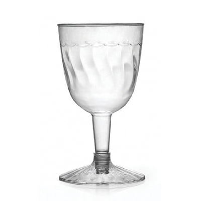 

5 oz 2 Pieces Wave Plastic Wine Goblet 20/PK Pack of 18