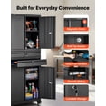 thumbnail image 5 of VEVOR Metal Storage Cabinet with Wheels, 180 lbs Shelf Load Capacity, 75" Tall Rolling Garage Tool Storage Cabinet with 4 Locking Doors and Adjustable Shelves, 2 Drawers, for Garage, Office, Home, 5 of 9