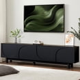 thumbnail image 2 of TV Console with 4 Doors, TUANLUO TV Stand for TVs up to 78", Wood Television Stand, TV Cabinet with Adjustable Shelves, Modern Entertainment Center, TV Stand Furniture for Living Room Bedroom, Black, 2 of 10