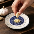 thumbnail image 4 of 1Pc All-In-One Premium Ceramic Garlic Grater Plate - Cross Glazed Design and Style - for Garlic, Ginger, Chocolate, and More -4.6In(Blue1) Happy Day!, 4 of 4