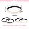 thumbnail image 3 of 2Pairs Pearl Beaded Shoe Straps Elastic Shoe Laces Beads High Heel Shoelaces Anti Loose Shoelace Belt Ankle Straps Detachable Shoe Strap Band, 3 of 9