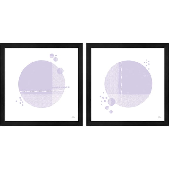 Great Art Now Tribeca Purple by Melissa Averinos, 2 Piece Framed Art Set Each 13.25"W x 13.25"H