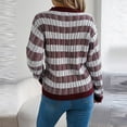 thumbnail image 7 of Npasoilc Crochet Knitted Sweaters for Women Long Sleeve Round Neck Striped Printed Pullover Blouse Lightweight Soft Fall Winter Casual Loose Sweaters, 7 of 7
