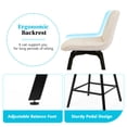 thumbnail image 3 of ClinQ 26 inch Swivel Counter Height Bar Stool Set of 3, Linen Upholstered Seat with Metal Legs and Back, Linen-Fabric, 3 of 6