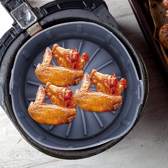 Milisten Silicone Oven Liner Grey for Air Fryer Basket Baking Tray Home Kitchen Accessories