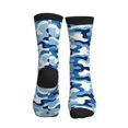 thumbnail image 2 of Mens Crew Socks Womens Blue Camouflage Workout Training Athletic Socks, 2 of 7