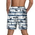 thumbnail image 3 of Kdxio Retro Coconut Tree Print Men's Swim Trunks with Compression Liner 7 Inch Inseam Quick Dry Swim Shorts, 3 of 7