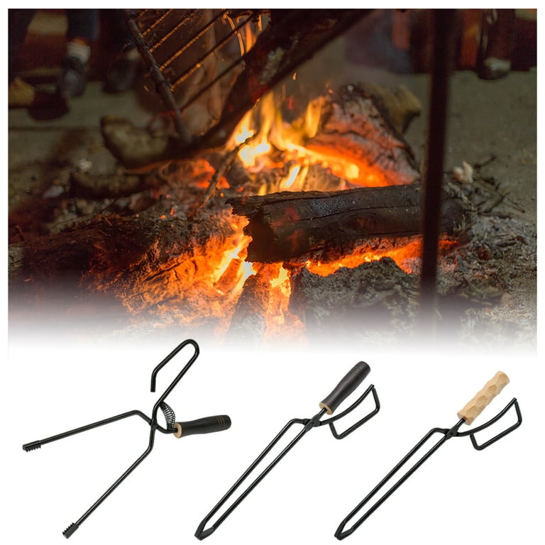1pc Iron Art Wood Handle Bbq Grill Clip / Outdoor Bbq Grill Rack