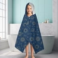 thumbnail image 6 of Blue Sun Moon Cloud Star Pattern Hooded Bath Towel，60"x35" for Ages 3 To 12 Kids, Quick Dry Lightweight Soft Microfiber Hood Beach Towel Cover Up for Kids, 6 of 7