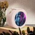 thumbnail image 6 of Naloa Hip-Hop Glasses Gorilla Round Jewelry Box, Travel Jewelry Organizer, 3.9 x 3.9 x 2in Jewelry Storage Box for Women-Pink, 6 of 7