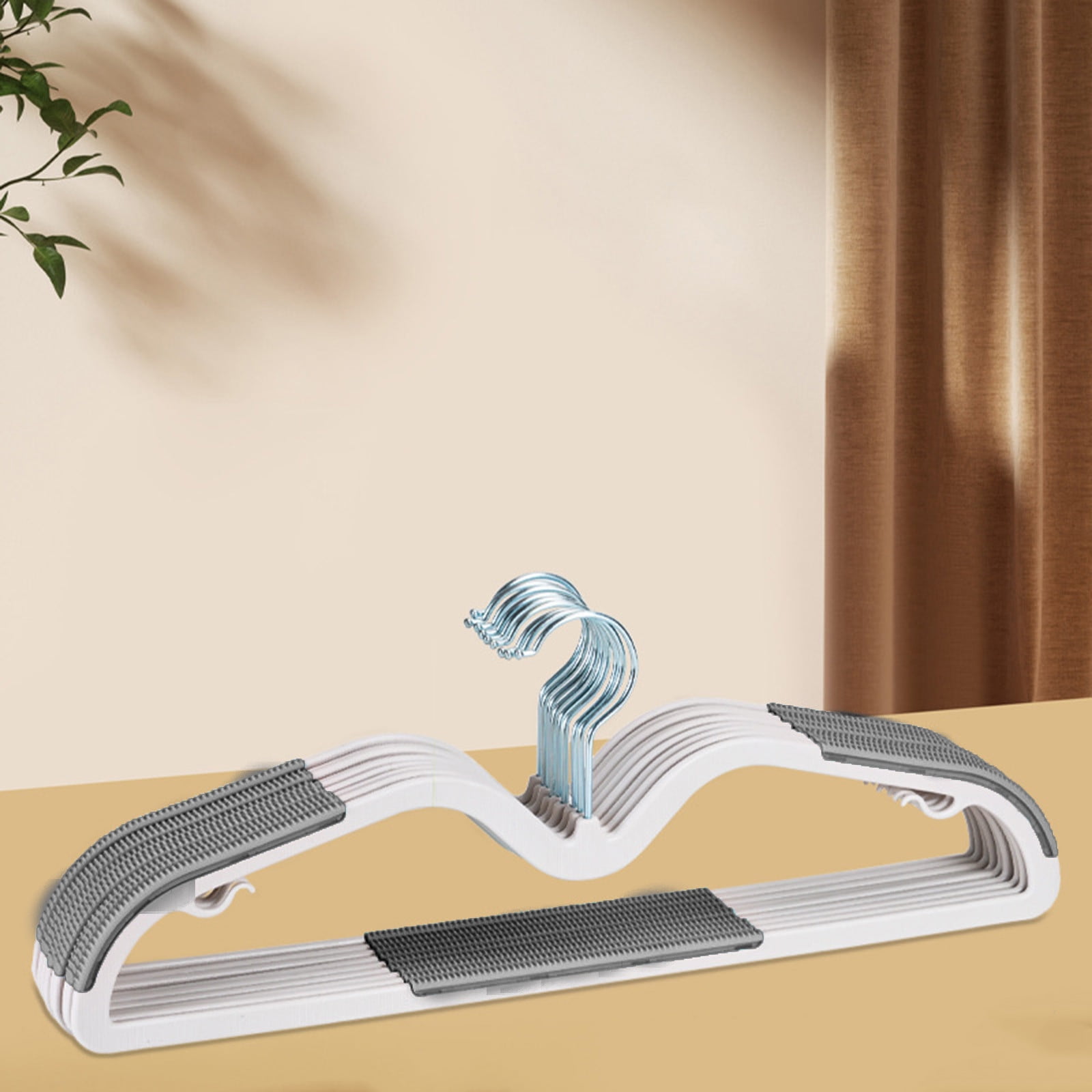 VWRXBZ Clothes Hanger, 16.53x5.91x0.78 Inch Short Neck Hanger Non-slip Thickened Clothes Hanger Household Storage Rack Hanger Creates The GoodHanger Space Saving Wardrobe Universal Hanger 10pcs