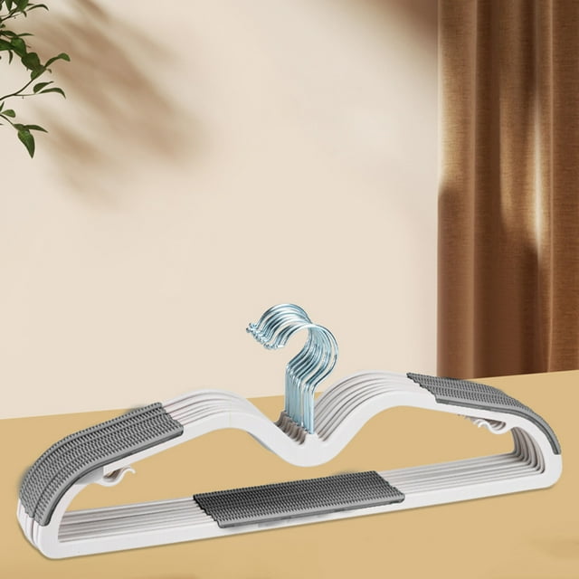 Percha de cuello corto antideslizante y gruesa para ropa, ideal para el hogar, ahorra espacio y es universal, 10 unidades.