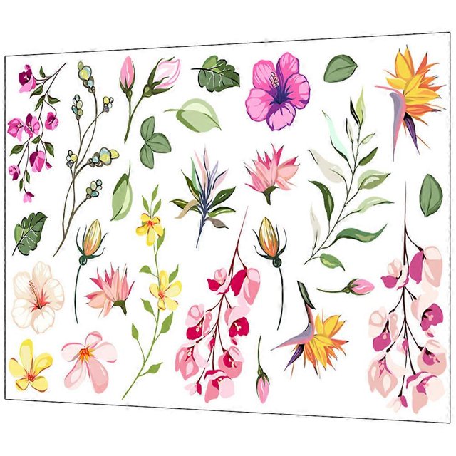 Bedroom Wall Decals Pvc Self-Adhesive Wall Stickers Bedroom Removable Multi Decorative 1 Set