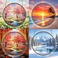 thumbnail image 7 of Yangka Spring Cherry Blossom Acrylic Puzzle Suncatcher, Nature Scenery Stained Glass Style Window Hanging, Home And Garden Decor, 7 of 7