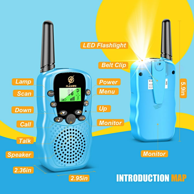 2 véritables talkies-walkies ENFANTS BAOFENG longue portée 3 km UHF coloris  ROSE - Talkies walkies (9678836)