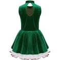 thumbnail image 5 of TiaoBug Christmas Gingerbread Costume for Kids Girls Cookie Role Play Velvet Tutu Dress Dancewear Green 14, 5 of 7