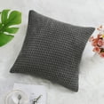 thumbnail image 3 of Unique Bargains Texture Solid Decorative Throw Pillow Cover Dark Grey 20" x 20", 3 of 8