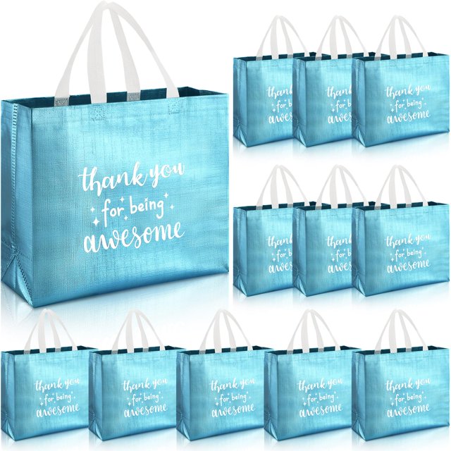 Sanwuta 12 Bolsas de Regalo Reutilizables Azules 31x12x28 cm
