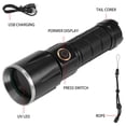 thumbnail image 3 of Linterna LED Wosthever 15W detector de dinero Tipo-C Recargable Impermeable luz púrpura, 3 of 6
