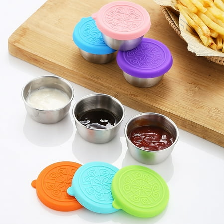

Riguas Dipping Cup Stainless Steel Sauce Cup Reusable Easy to Clean Portable Seasoning Dishes for Home Picnic