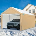 thumbnail image 3 of ADVANCE OUTDOOR 10x20 ft Heavy Duty Carport Car Canopy Garage Shelter Boat Tent with Removable Sidewalls and Doors, Beige, 3 of 11