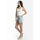 thumbnail image 2 of Mom short con pedrería /Juvenil, 6893 (Mezclilla tono claro) azul CH, 2 of 3