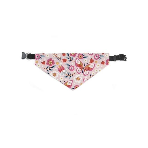 Storybook Pink Flowers Pattern Bandana - , White, Medium