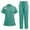 CE05_Mint Green, variant on Resicozy Scrubs for Women Set Short Sleeves Crew Neck Top and Cargo Pant Solid Color Scrub Set Drawstring Jogger Pants with Pocket Wine M
