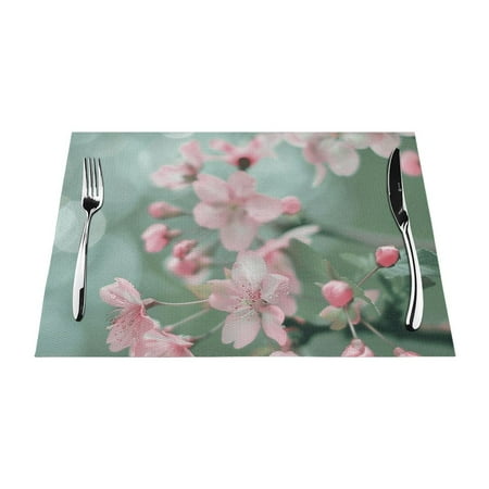 

flower art mat heat-resistant dining table mat washable PVC table mat woven vinyl kitchen table mat indoor anti slip and anti fouling dining mat