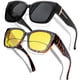 thumbnail image 1 of Gafas de sol KANASTAL para usar sobre lentes, marco grande, protección UV400, visión nocturna, 1 of 6