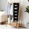 thumbnail image 6 of Closet Hanging Storage Shelves, 6-Shelf Hanging Closet Organizer with Bamboo Inserts, Foldable Closet Organizers and Storage for Bedroom,Sturdy Hook Closet Storage W/ 2 Side Pockets,Gray, 6 of 8