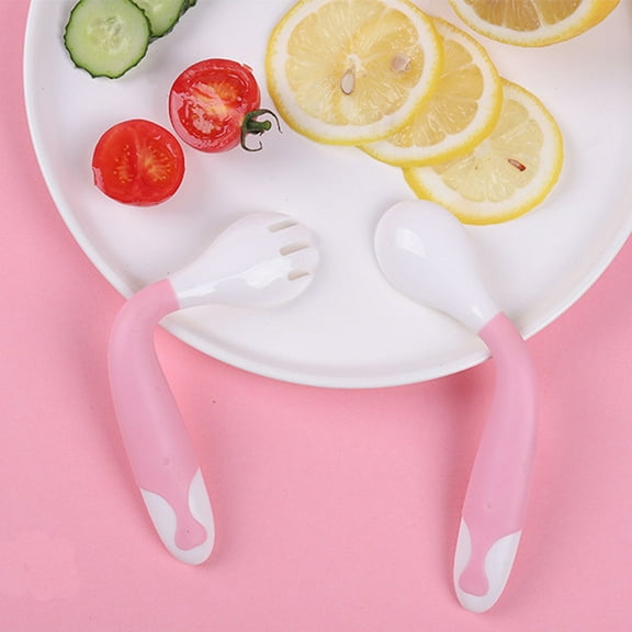 Stainless Steel Silverware Set Baby Training Spoon Easy Grip Bendable Soft Perfect Self Feeding Learning Spoons