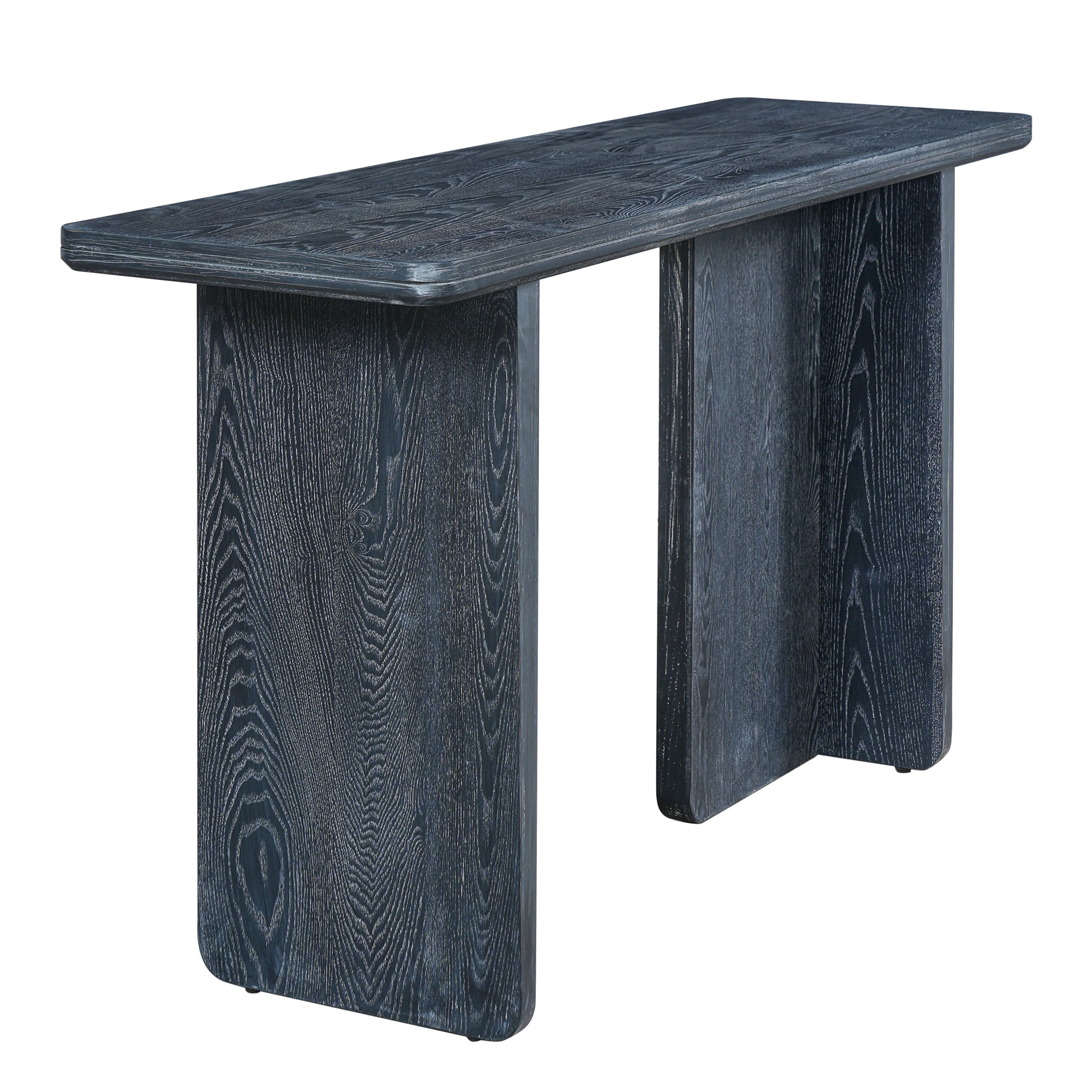 Christopher Knight Home 55" Modern Rectangle Rounded Edge Console Table, MDF Wood, Black