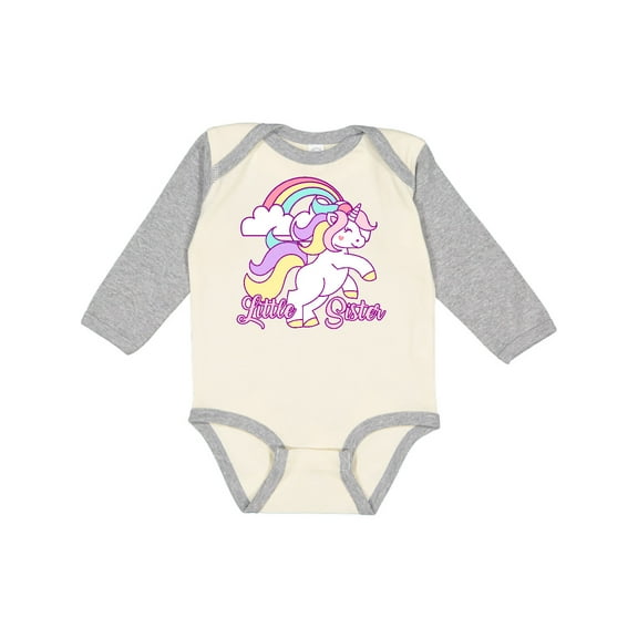 Inktastic Little Sister Unicorn Girls Long Sleeve Baby Bodysuit