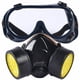 thumbnail image 1 of Protección contra toxinas, polvo y gases para tareas de pintura y lijado: mascarilla respiratoria negra con doble filtro, 1 of 5