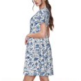 thumbnail image 2 of Naloa Rabbit And Butterfly Print Womens Summer A-Line Dress with Pockets,Short Sleeve Dresses,Flowy Beach Swing Dress for Vacation Travel, 2 of 6