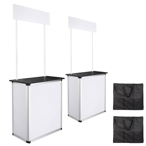Popup Promotional Counter Table Booth Portable Demo Display Banner Stand 2 Pack