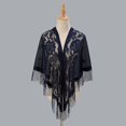 thumbnail image 5 of Fvsianol Women Party Shawl Summer Prom Scarf Women Party Shawl Flower Embroidery Hollow Out Tassel See through Solid Color Cardigan, 5 of 8