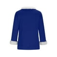 thumbnail image 4 of Christmas Fuzzy Fleece Pullover Tops, V Neck Long Sleeve Sweater Tops, Fall Trendy Blouses, 4 of 7