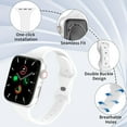 thumbnail image 3 of KOMI Band Compatible With Apple Watch 38mm 40mm 41mm 42mm 44mm 45mm 49mm, Replacement Soft Silicone Sport Strap for IWatch Series Ultra 9/8/7/6/5/4/3/2/1 SE Women Girl, White, 3 of 7