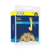 Ook Picture Hangers, 30 lbs, Steel Picture Hooks, Brass, Gold, 40 pack