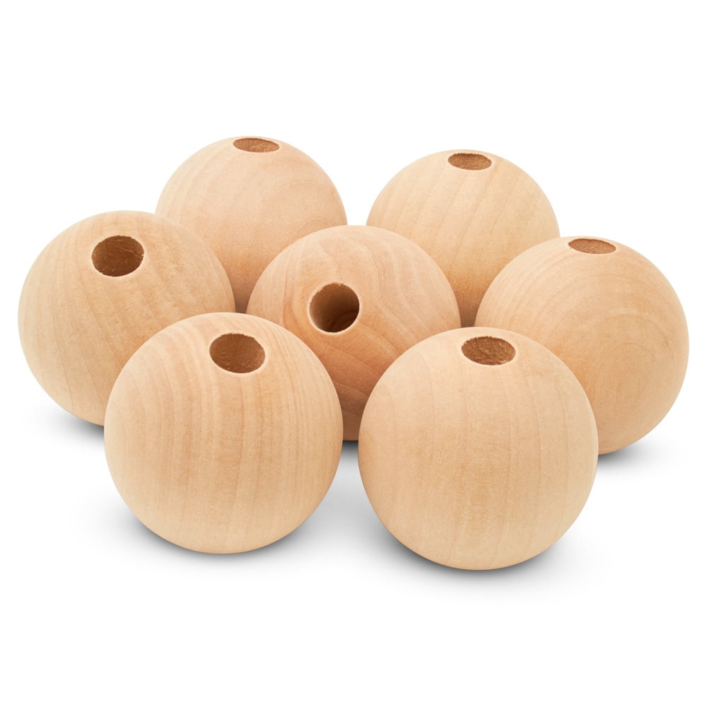 Wood Dowel Caps 2 inch Diameter with 1/2 inch Hole, 24 Unfinished Dowel Rod Caps for Dowel Rods, Crafts, & DIYers, by Woodpeckers
