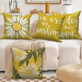thumbnail image 3 of Spring Summer Daisy Throw Pillow Covers 20x20 Set of 4,Yellow Sunflower Pillow Cases for Bedroom Sofa Couch, 3 of 6
