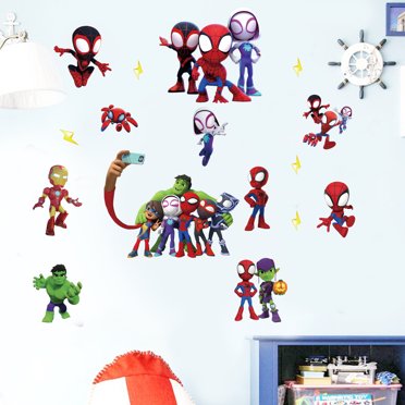 Spider Man Wall Decals Bedroom Accessories Superheroes Wall Stickers Wall Decals Bedroom Decor Nursery Decorative 12X24 inch