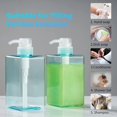 thumbnail image 2 of Dispensador de jabón de plástico, botella vacía con bomba, dispensador de jabón líquido - cocina/baño, 450 ml, champú/acondicionador/ducha/lavavajillas, juego de 2 (azul) JM  MX-0135463FYD, 2 of 5
