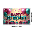 thumbnail image 1 of Happy Retirement Foil Balloon Banner Colorful Background Party Decorations Retirement Party Photography Props Backdrop Celebration Supplies, 1 of 4