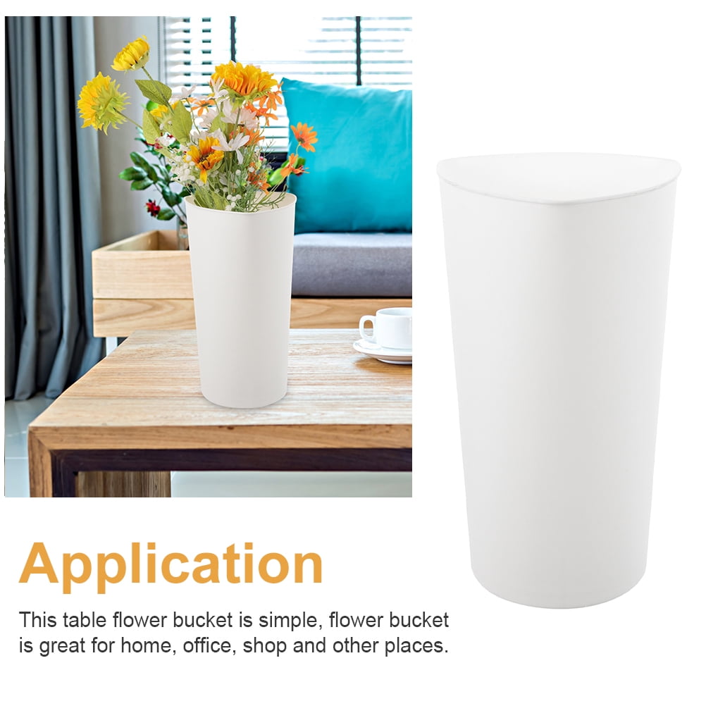 BESTYASH White Reusable Plastic Flower Bucket - Lightweight, Floral Holder for Arrangements and Storage