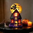 thumbnail image 6 of Halloween Lighted Haunted House Tabletop Figurine LED Spooky House Statue with Flying Witch, Ghost, Black Cat & Jack-O-Lantern Indoor Mantel Shelf Ornament for Halloween Home Party Decoration, 6 of 6
